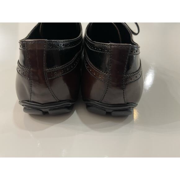 PRADA SPAZZOLATO FUME NERO BRUCIATO Black & Brown LEATHER Size 11 - Picture 6 of 8